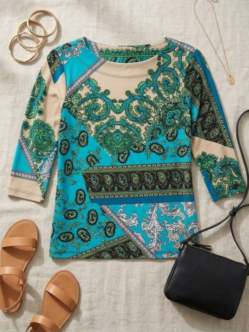 Investments Multicolor Paisley Top - PM